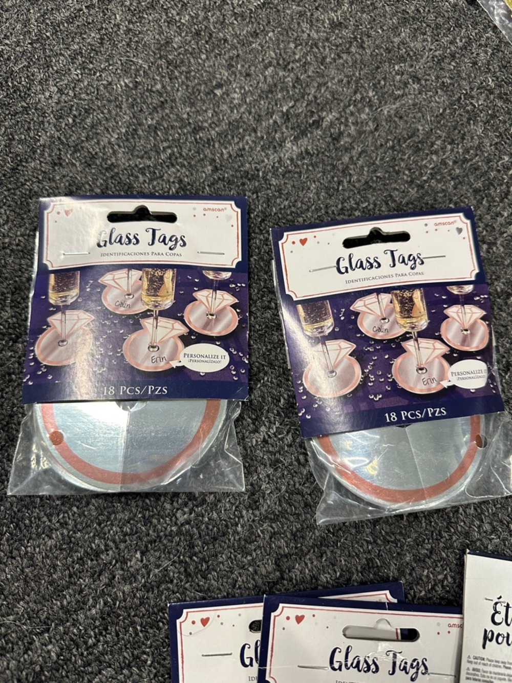 Glass Tags Wine Glass Identifiers - Silver & Rose Gold (18 pcs)
